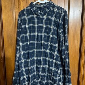 Banana Republic Dark Blue Plaid Flannel Shirt